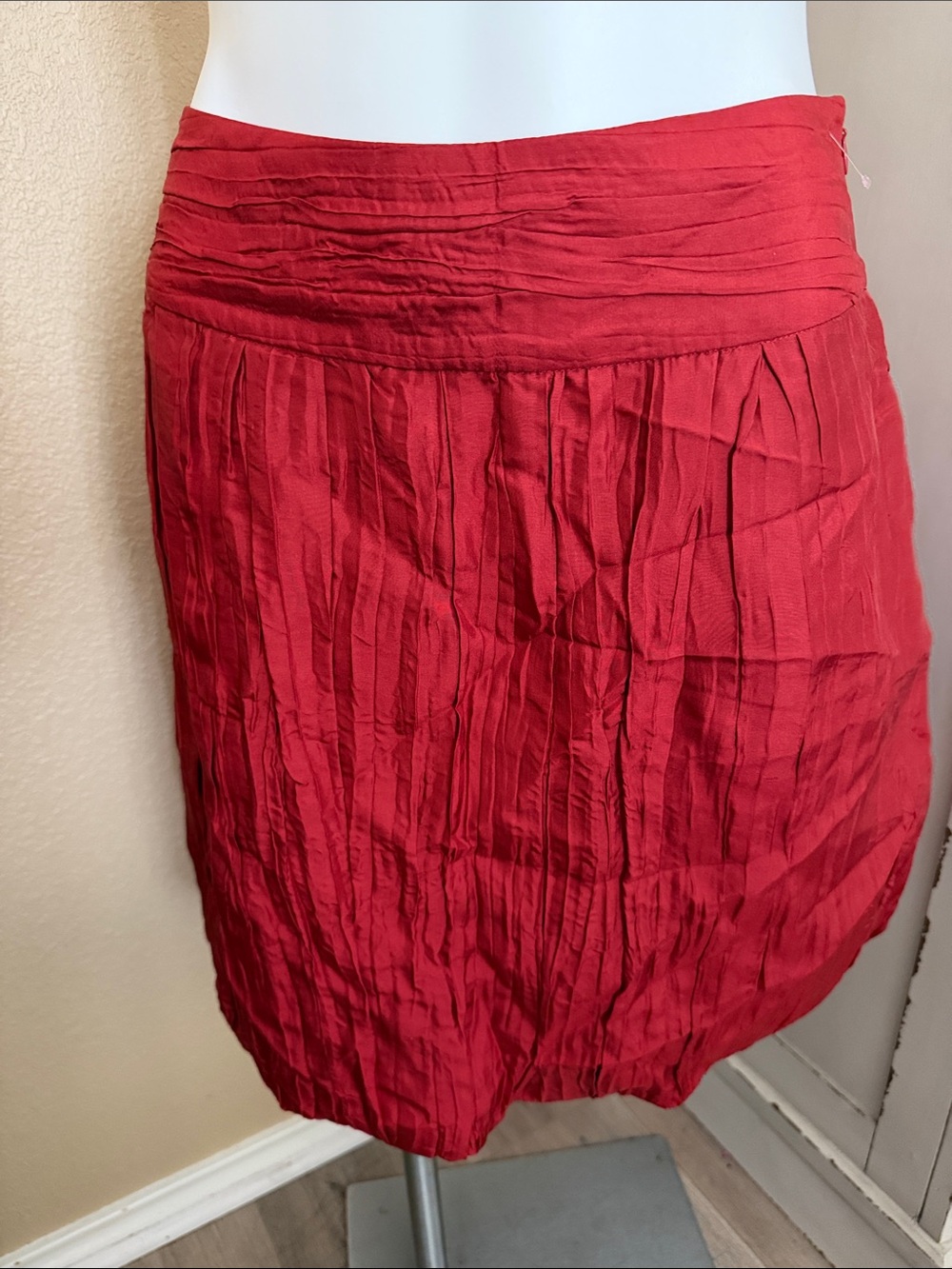 Banana Republic Red Silk Mini Skirt